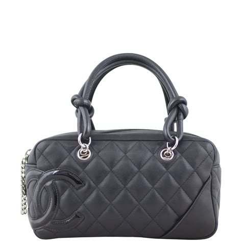 chanel quilted cambon mini bowler bag